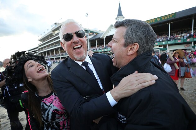 LOUISVILLE, KY - MAY 06:  Trainer Todd Pletcher, center, celebrates after Always Dreaming won the 143rd running of the Kentucky Derby at Churchill Downs on May 6, 2017 in Louisville, Kentucky.  (Photo by Rob Carr/Getty Images)