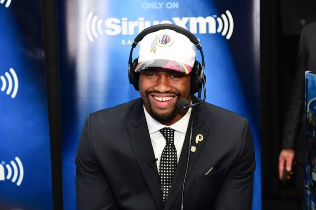 PHILADELPHIA, PA - APRIL 27:  Jonathan Allen of Alabama visits the SiriusXM NFL Radio talkshow after being picked #17 overall by the Washington Redskins during the first round of 2017 NFL Draft at Philadelphia Museum of Art on April 27, 2017 in Philadelphia, Pennsylvania.  (Photo by Lisa Lake/Getty Images for SiriusXM)