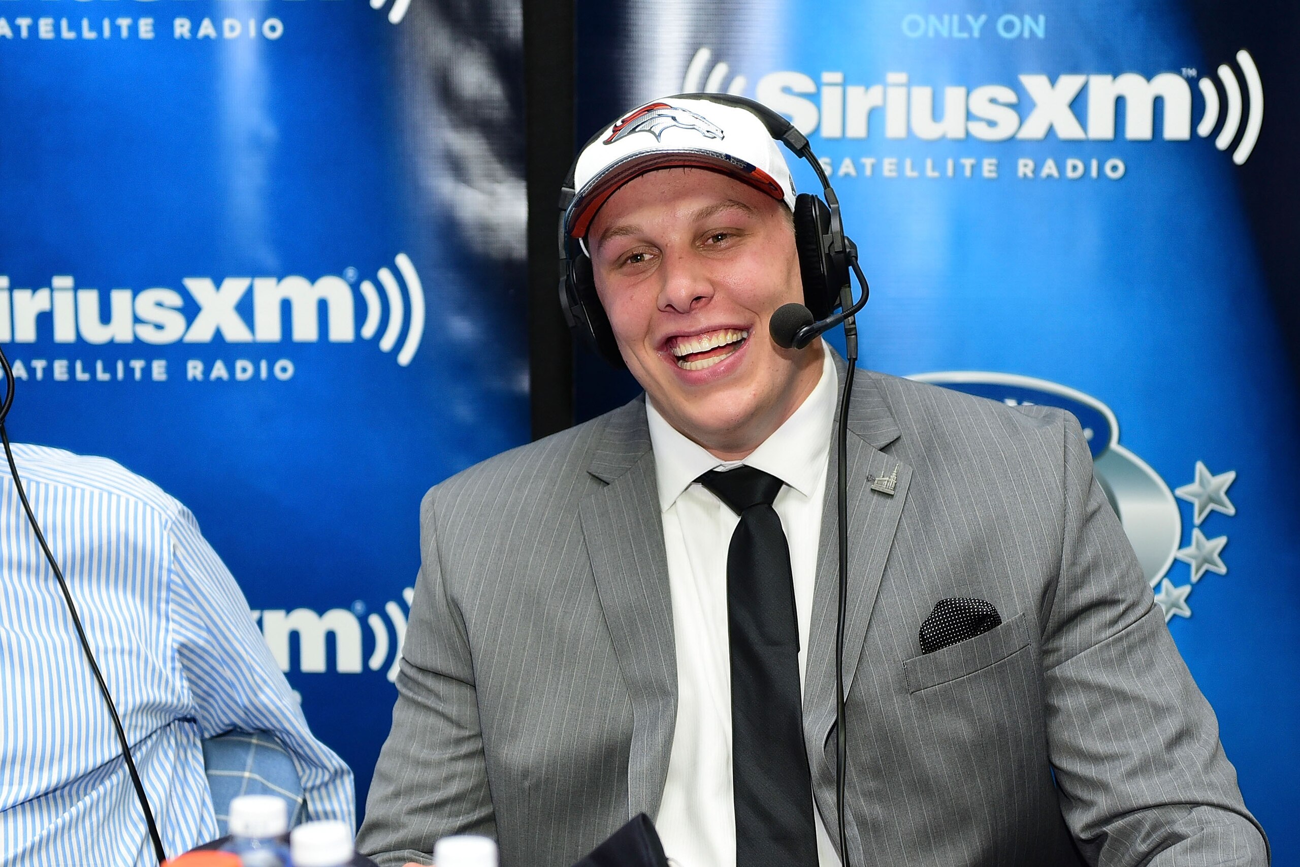 PHILADELPHIA, PA - APRIL 27:  Garett Bolles of Utah visits the SiriusXM NFL Radio talkshow after being picked #20 overall by the Denver Broncos during the first round of 2017 NFL Draft at Philadelphia Museum of Art on April 27, 2017 in Philadelphia, Pennsylvania.  (Photo by Lisa Lake/Getty Images for SiriusXM)