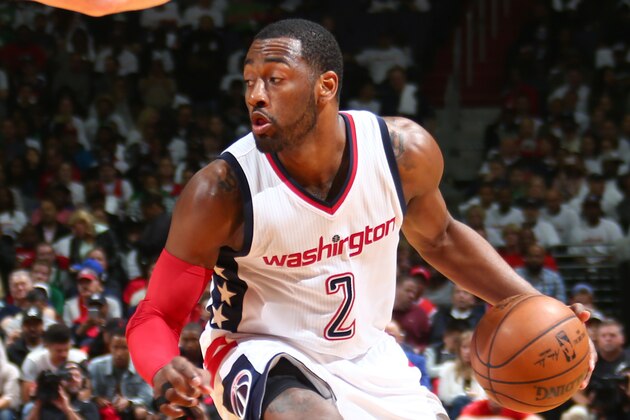 WASHINGTON, DC - MAY 7: John Wall #2 of the Washington Wizards handles the ball against the Boston Celtics in Game Four of the Eastern Conference Semifinals of the 2017 NBA Playoffs on May 7, 2017 at Verizon Center in Washigton, DC. NOTE TO USER: User expressly acknowledges and agrees that, by downloading and or using this Photograph, user is consenting to the terms and conditions of the Getty Images License Agreement. Mandatory Copyright Notice: Copyright 2017 NBAE (Photo by Ned Dishman/NBAE via Getty Images)