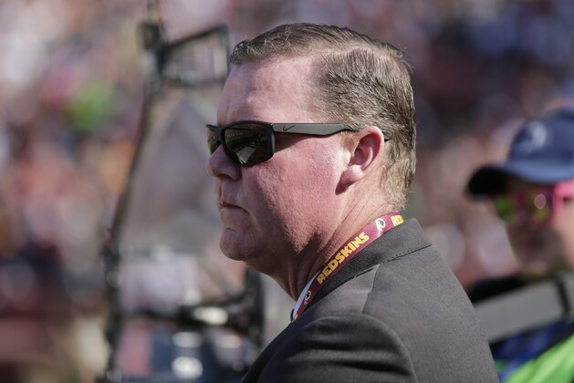 Washington Redskins general manager Scot McCloughan stands on the sideline in the second half of an NFL football game against the Philadelphia Eagles, Sunday, Oct. 16, 2016, in Landover, Md. (AP Photo/Mark Tenally)