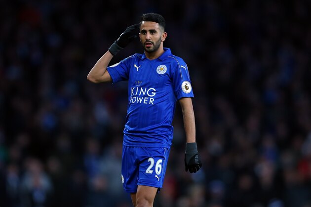LONDON, ENGLAND - APRIL 26: Riyad Mahrez of Leicester City during the Premier League match between Arsenal and Leicester City at Emirates Stadium on April 26, 2017 in London, England. (Photo by Catherine Ivill - AMA/Getty Images)