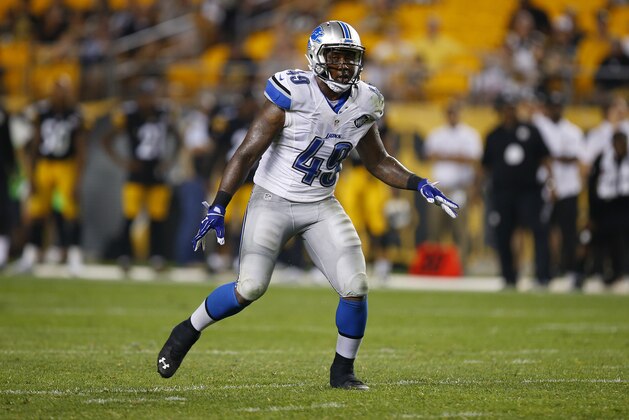 PITTSBURGH, PA - AUGUST 12:  Khaseem Greene #49 of the Detroit Lions in action during the game against the Pittsburgh Steelers on August 12, 2016 at Heinz Field in Pittsburgh, Pennsylvania.  (Photo by Justin K. Aller/Getty Images)