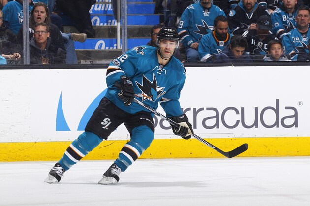 SAN JOSE, CA - APRIL 16: Patrick Marleau #12 of the San Jose Sharks skates against the Edmonton Oilers in Game Three of the Western Conference First Round during the 2017 NHL Stanley Cup Playoffs at SAP Center on April 16, 2017 in San Jose, California. (Photo by Rocky W. Widner/NHL/Getty Images)