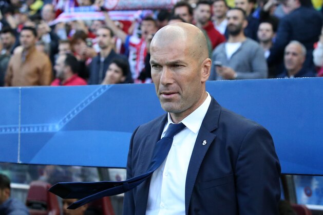 MADRID, SPAIN - MAY 10: Coach of Real Madrid Zinedine Zidane during the UEFA Champions League Semi Final second leg match between Club Atletico de Madrid and Real Madrid CF at Vicente Calderon Stadium on May 10, 2017 in Madrid, Spain. (Photo by Jean Catuffe/Getty Images,)