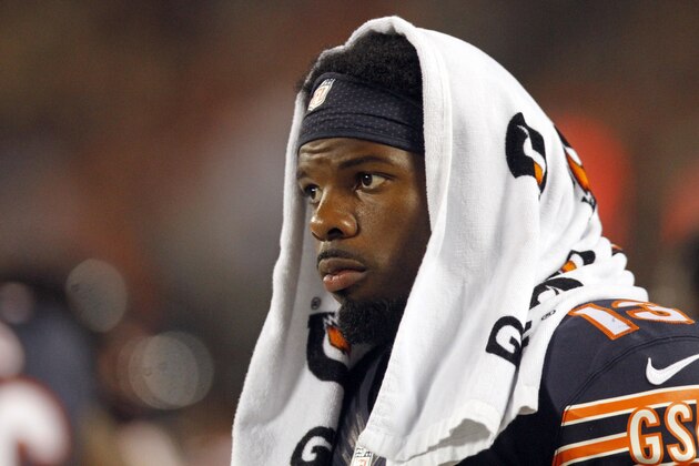Chicago Bears wide receiver Kevin White watches from the sideline during the second half of the team's NFL preseason football game against the Denver Broncos in Chicago, Thursday, Aug. 11, 2016. (AP Photo/Tae-Gyun Kim)