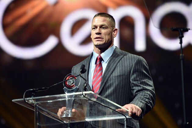 LAS VEGAS, NV - MARCH 30:  Professional wrestler and actor John Cena accepts the Action Star of the Year Award onstage during the CinemaCon Big Screen Achievement Awards brought to you by the Coca-Cola Company at The Colosseum at Caesars Palace during CinemaCon, the official convention of the National Association of Theatre Owners, on March 30, 2017 in Las Vegas, Nevada.  (Photo by Alberto E. Rodriguez/Getty Images for CinemaCon)