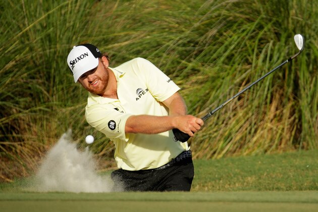 PONTE VEDRA BEACH, FL - MAY 13:  J.B. Holmes of the United States plays a shot from a bunker on the 14th hole during the third round of THE PLAYERS Championship at the Stadium course at TPC Sawgrass on May 13, 2017 in Ponte Vedra Beach, Florida.  (Photo by Andy Lyons/Getty Images)