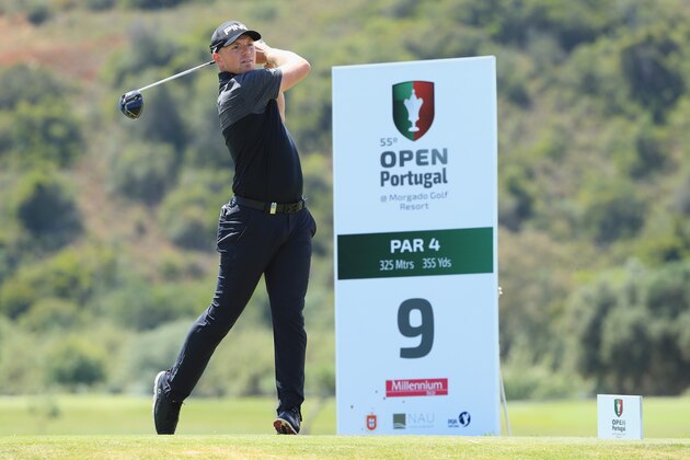 PORTIMAO, PORTUGAL - MAY 14:  Matt Wallace of England tees off on the 9th hole during the final round on day four of the Open de Portugal at Morgado Golf Resort on May 14, 2017 in Portimao, Portugal.  (Photo by Andrew Redington/Getty Images)