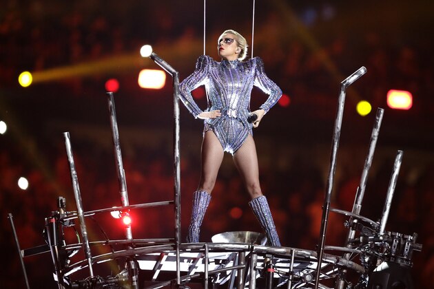Lady Gaga performs during the halftime show of the NFL Super Bowl 51 football game between the New England Patriots and the Atlanta Falcons Sunday, Feb. 5, 2017, in Houston. (AP Photo/Darron Cummings)
