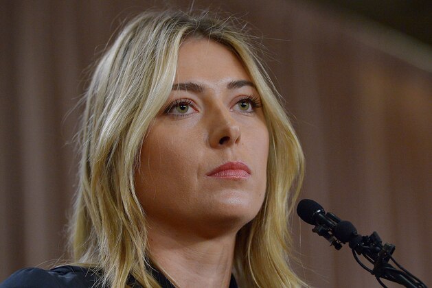 Mar 7, 2016; Los Angeles, CA, USA; Maria Sharapova speaks to the media announcing a failed drug test after the Australian Open during a press conference today at The LA Hotel Downtown. Mandatory Credit: Jayne Kamin-Oncea-USA TODAY Sports