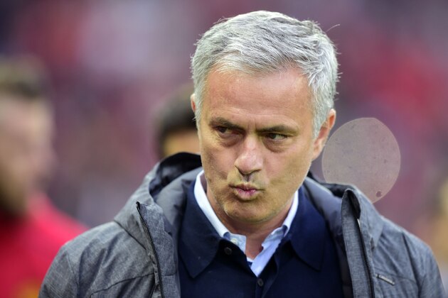 Manchester United's Portuguese manager Jose Mourinho arrives for the UEFA Europa League semi-final, second-leg football match between Manchester United and Celta Vigo at Old Trafford stadium in Manchester, north-west England, on May 11, 2017. / AFP PHOTO / Miguel RIOPA        (Photo credit should read MIGUEL RIOPA/AFP/Getty Images)