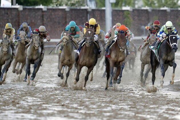 John Velazquez rides Always Dreaming to victory in the 143rd running of the Kentucky Derby horse race at Churchill Downs Saturday, May 6, 2017, in Louisville, Ky. (AP Photo/John Minchillo)