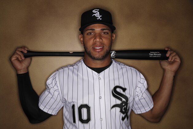 Chicago White Sox' Yoan Moncada poses for a picture during the team's photo day Thursday, Feb. 23, 2017, in Glendale, Ariz. (AP Photo/Morry Gash)