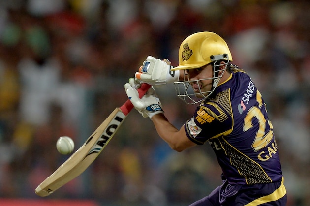 Kolkata Knight Riders captain Gautam Gambhir plays a shot during the 2016 Indian Premier League (IPL) Twenty20 cricket match between Kolkata Knight Riders and Royal Challengers Bangalore at the Eden Gardens Cricket Stadium in Kolkata on May 16, 2016.  ----IMAGE RESTRICTED TO EDITORIAL USE - STRICTLY NO COMMERCIAL USE----- / GETTYOUT' / AFP / Dibyangshu SARKAR        (Photo credit should read DIBYANGSHU SARKAR/AFP/Getty Images)