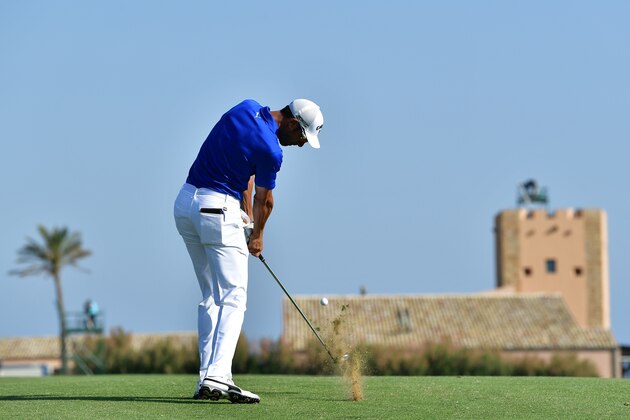 SCIACCA, ITALY - MAY 19:  Alvaro Quiros of Spain plays a shot on the 18th hole during the second round of The Rocco Forte Open at The Verdura Golf and Spa Resort on May 19, 2017 in Sciacca, Italy.  (Photo by Stuart Franklin/Getty Images)