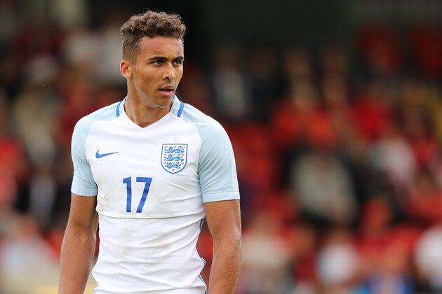 KIDDERMINSTER, ENGLAND - SEPTEMBER 04: Dominic Calvert-Lewin of England during the International friendly match between England U20 and Brazil U20 at Aggborough Stadium on September 4, 2016 in Kidderminster, England. (Photo by Matthew Ashton - AMA/Getty Images)