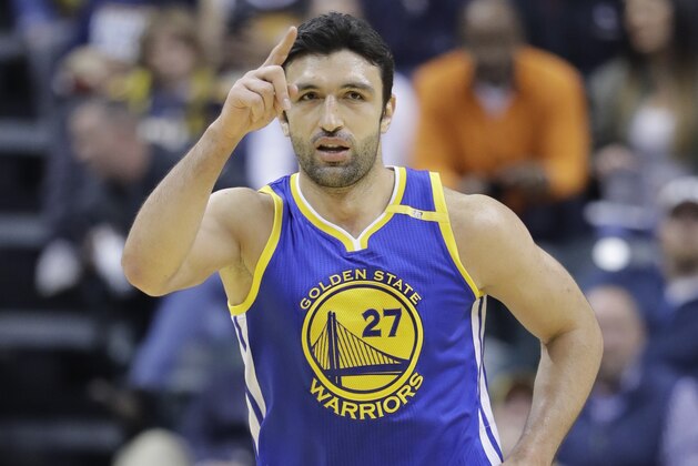 Golden State Warriors' Zaza Pachulia in action during the second half of an NBA basketball game against the Indiana Pacers, Monday, Nov. 21, 2016, in Indianapolis. Golden State defeated Indiana 120-83. (AP Photo/Darron Cummings)