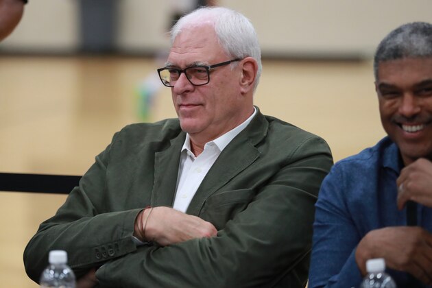 CHICAGO, IL - MAY 12:  Phil Jackson of the New York Knicks looks on during the NBA Draft Combine Day 2 at the Quest Multisport Center on May 12, 2017 in Chicago, Illinois. NOTE TO USER: User expressly acknowledges and agrees that, by downloading and/or using this Photograph, user is consenting to the terms and conditions of the Getty Images License Agreement. Mandatory Copyright Notice: Copyright 2017 NBAE (Photo by Jeff Haynes/NBAE via Getty Images)