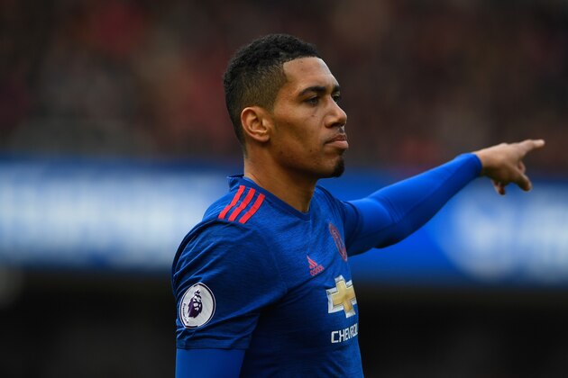 MIDDLESBROUGH, ENGLAND - MARCH 19:  Chris Smalling of Manchester United in action during the Premier League match between Middlesbrough and Manchester United at Riverside Stadium on March 19, 2017 in Middlesbrough, England.  (Photo by Stu Forster/Getty Images)