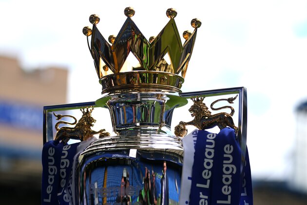 LONDON, ENGLAND - MAY 21: General detail view of The Premier League trophy before the Premier League match between Chelsea and Sunderland at Stamford Bridge on May 21, 2017 in London, England. (Photo by Catherine Ivill - AMA/Getty Images)