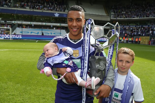 20170521 - Brussels , Belgium / Rsc Anderlecht v Kv Oostende /'nYouri TIELEMANS - Vreugde Joie Celebration'nJupiler Pro League Play-Off 1 Matchday 10.'nPicture by Vincent Van Doornick / Isosport
