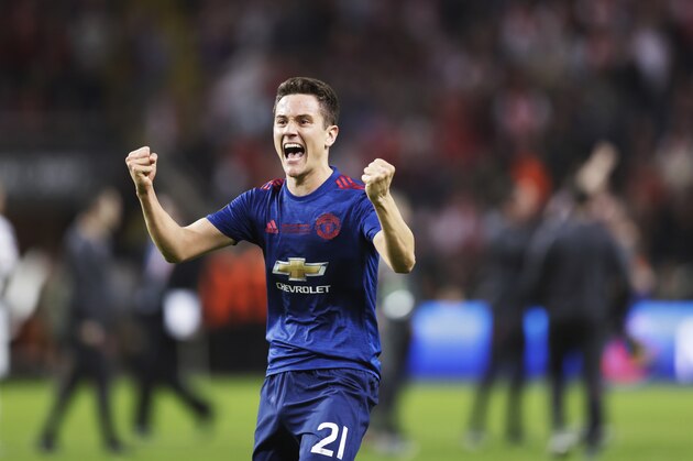 STOCKHOLM, SWEDEN - MAY 24: Ander Herrera of Manchester United celebrates after the victory during the UEFA Europa League Final between Ajax and Manchester United  at Friends Arena on May 24, 2017 in Stockholm, Sweden.  (Photo by Nils Petter Nilsson/Getty Images)