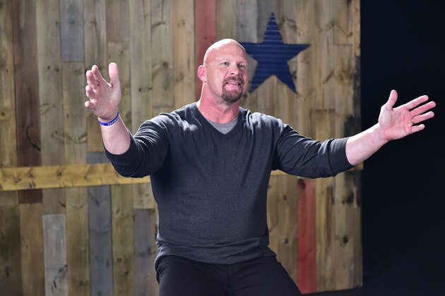 ATLANTA, GA - SEPTEMBER 18:  Former WWE Wrestler Stone Cold Steve Austin shooting a Wndy's Commerical at PC&E Studio  on September 18, 2014 in Atlanta, Georgia.  (Photo by Moses Robinson/Getty Images for Wendy's)