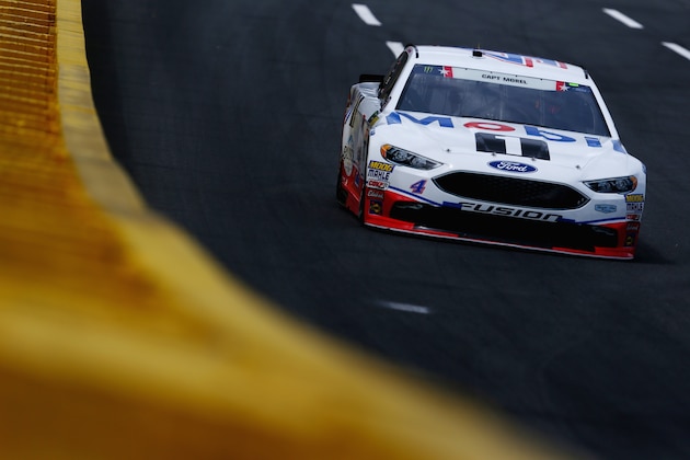 CHARLOTTE, NC - MAY 25: Kevin Harvick, driver of the #4 Mobil 1 Ford, practices for the Monster Energy NASCAR Cup Series Coca-Cola 600 at Charlotte Motor Speedway on May 25, 2017 in Charlotte, North Carolina.  (Photo by Sarah Crabill/Getty Images)