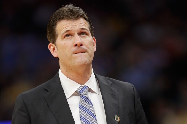 SACRAMENTO, CA - MARCH 19:  Head coach Steve Alford of the UCLA Bruins watches on against the Cincinnati Bearcats during the second round of the 2017 NCAA Men's Basketball Tournament at Golden 1 Center on March 19, 2017 in Sacramento, California.  (Photo by Jamie Squire/Getty Images)