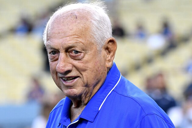 LOS ANGELES, CA - SEPTEMBER 06:  Tommy Lasorda on the field before the game between the Los Angeles Dodgers and the Arizona Diamondbacks at Dodger Stadium on September 6, 2016 in Los Angeles, California.  (Photo by Jayne Kamin-Oncea/Getty Images)