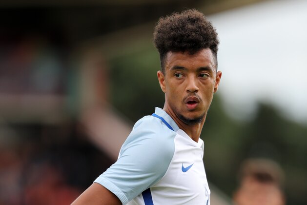 KIDDERMINSTER, ENGLAND - SEPTEMBER 04: Cameron Borthwick-Jackson of England during the International friendly match between England U20 and Brazil U20 at Aggborough Stadium on September 4, 2016 in Kidderminster, England. (Photo by Matthew Ashton - AMA/Getty Images)