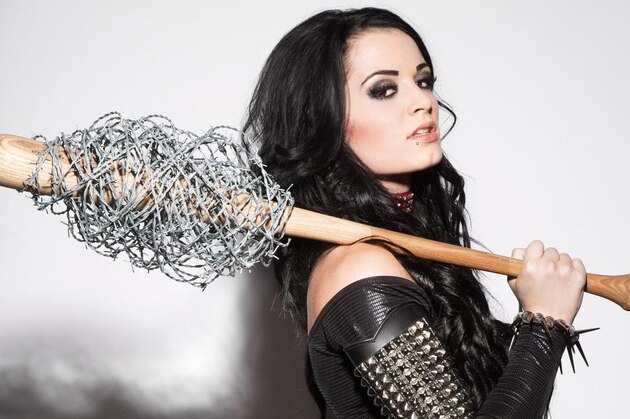Paige channeling her inner Mick Foley.