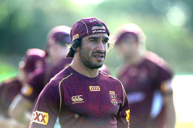 GOLD COAST, AUSTRALIA - MAY 25:  Jonathan Thurston is seen during a training session at InterContinental Sanctuary Cove Resort Training Field on May 25, 2017 in Gold Coast, Australia.  (Photo by Bradley Kanaris/Getty Images)