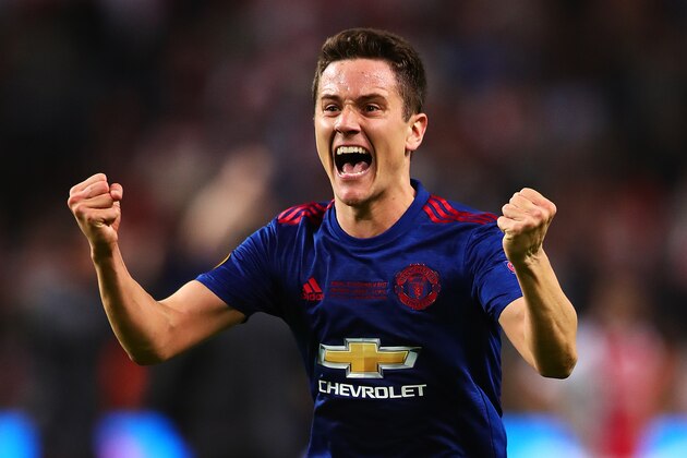 STOCKHOLM, SWEDEN - MAY 24: Ander Herrera of Manchester United celebrates following the UEFA Europa League Final match between Ajax and Manchester United at Friends Arena on May 24, 2017 in Stockholm, Sweden. (Photo by Chris Brunskill Ltd/Getty Images)
