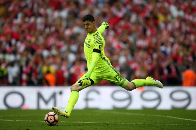 LONDON, ENGLAND - MAY 27: Thibaut Courtois of Chelsea during the Emirates FA Cup Final match between Arsenal and Chelsea at Wembley Stadium on May 27, 2017 in London, England. (Photo by Catherine Ivill - AMA/Getty Images)