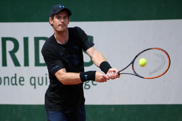 PARIS, FRANCE - MAY 28: Andy Murray of Great Britain during practice on day 1 of the 2017 French Open, second Grand Slam of the season at Roland Garros stadium on May 28, 2017 in Paris, France. (Photo by Jean Catuffe/Getty Images)