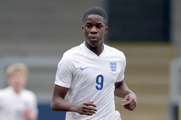 BURTON UPON TRENT, ENGLAND - MARCH 21:  Ike Ugbo of England during the U17 Euro Elite Qualifying Round match between England and Norway at the Pirelli Stadium on March 21, 2015 in Burton upon Trent, England. (Photo by Clint Hughes/Getty Images)