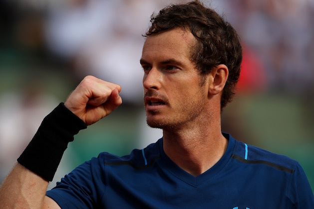 PARIS, FRANCE - MAY 30:  Andy Murray of Great Britain celebrates winning a point during the first round match against Andrey Kuznetsov of Russia on day three of the 2017 French Open at Roland Garros on May 30, 2017 in Paris, France.  (Photo by Clive Brunskill/Getty Images)