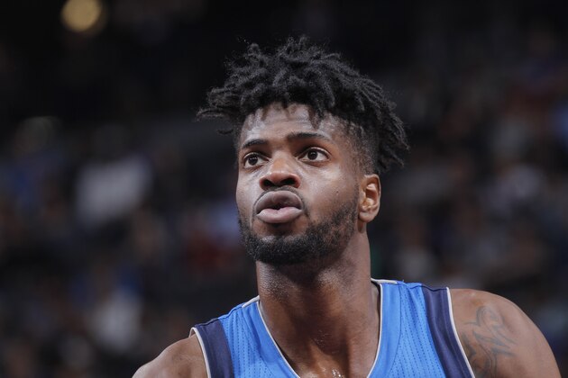 SACRAMENTO, CA - APRIL 4: Nerlens Noel #3 of the Dallas Mavericks looks on during the game against the Sacramento Kings on April 4, 2017 at Golden 1 Center in Sacramento, California. NOTE TO USER: User expressly acknowledges and agrees that, by downloading and or using this photograph, User is consenting to the terms and conditions of the Getty Images Agreement. Mandatory Copyright Notice: Copyright 2017 NBAE (Photo by Rocky Widner/NBAE via Getty Images)