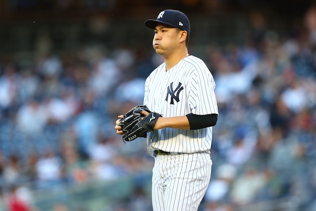 NEW YORK, NY - MAY 26:  Masahiro Tanaka #19 of the New York Yankees in action against the Oakland Athletics at Yankee Stadium on May 26, 2017 in the Bronx borough of New York City. Oakland Athletics defeated the  New York Yankees 4-1.  (Photo by Mike Stobe/Getty Images)