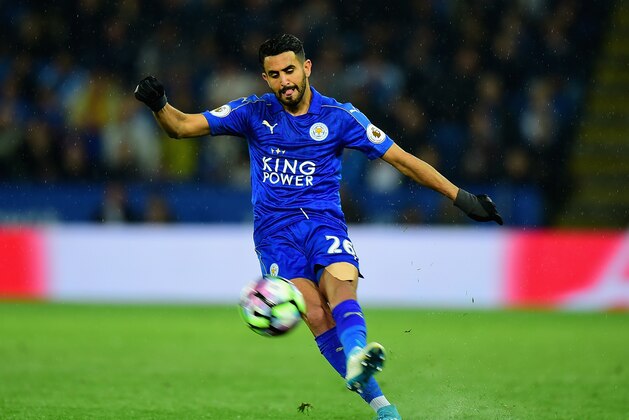 LEICESTER, ENGLAND - MAY 18:  Riyad Mahrez of Leicester City during the Premier League match between Leicester City and Tottenham Hotspur at The King Power Stadium on May 18, 2017 in Leicester, England.  (Photo by Tony Marshall/Getty Images)