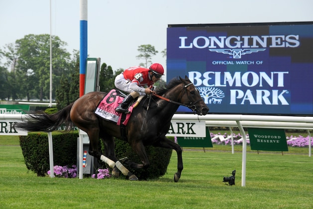 IMAGE DISTRIBUTED FOR LONGINES - Celestine, ridden by Junior Alvarado, wins the 23rd running of the Longines Just A Game race, Saturday, June 11, 2016, at Belmont Park in Elmont, NY. Longines, the Swiss watchmaker known for its elegant timepieces, is the Official Watch and Timekeeper of the 148th running of the Belmont Stakes. (Diane Bondareff/AP Images for Longines)