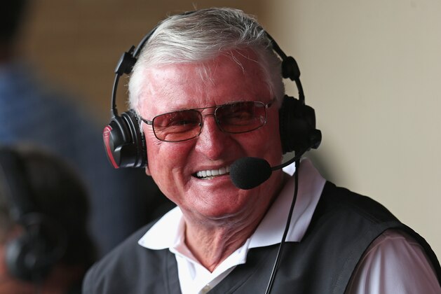 CHICAGO, IL - AUGUST 06:  Television broadcaster Ken 'Hawk' Harrelson chats with fans during a break between innings as the Chicago White Sox take on the Texas Rangers at U.S. Cellular Field on August 6, 2014 in Chicago, Illinois. The Rangers defeated the White Sox 3-1.  (Photo by Jonathan Daniel/Getty Images)