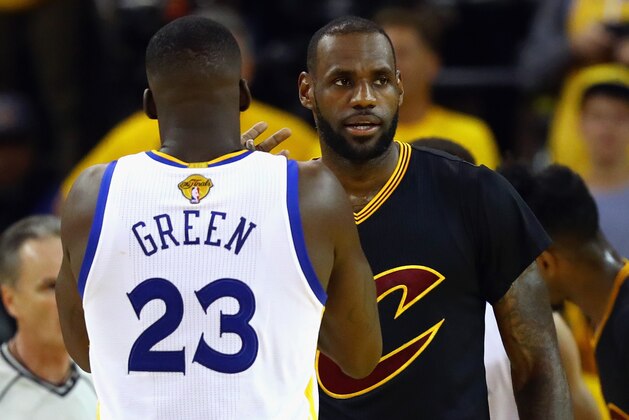 OAKLAND, CA - JUNE 19:  LeBron James #23 of the Cleveland Cavaliers looks on during the first half against the Golden State Warriors in Game 7 of the 2016 NBA Finals at ORACLE Arena on June 19, 2016 in Oakland, California. NOTE TO USER: User expressly acknowledges and agrees that, by downloading and or using this photograph, User is consenting to the terms and conditions of the Getty Images License Agreement.  (Photo by Ezra Shaw/Getty Images)
