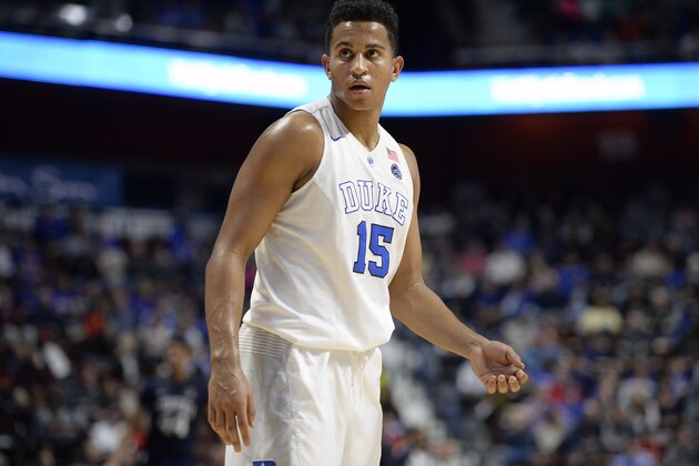 Duke’s Frank Jackson in the first half of an NCAA college basketball game, Saturday, Nov. 19, 2016, in Uncasville, Conn. (AP Photo/Jessica Hill)