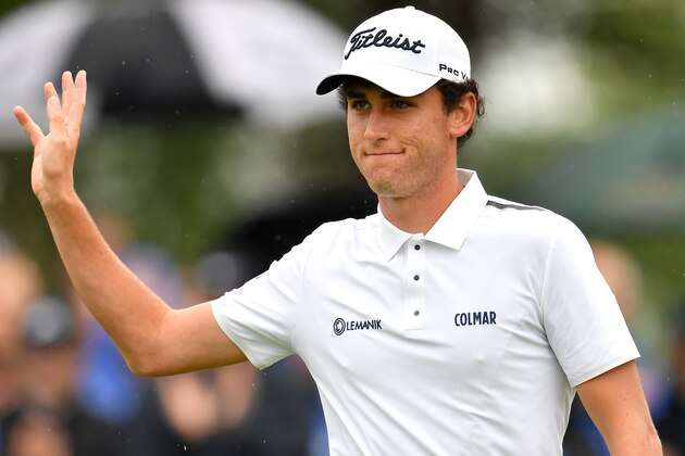 BARSEBACKSHAMN, SWEDEN - JUNE 04:  Renato Paratore of Italy acknowledges the crowd on the 18th green during day four of the Nordea Masters at Barseback Golf & Country Club on June 4, 2017 in Barsebackshamn, Sweden.  (Photo by Stuart Franklin/Getty Images)