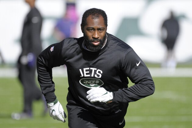 FILE - In this Oct. 23, 2016, file photo, New York Jets' Darrelle Revis warms up before an NFL football game against the Baltimore Ravens in East Rutherford, N.J. Revis openly acknowledges that he is no longer the incredibly dominant player he was just a few years ago, when he routinely shut down opposing wide receivers on a weekly basis. (AP Photo/Bill Kostroun, File)