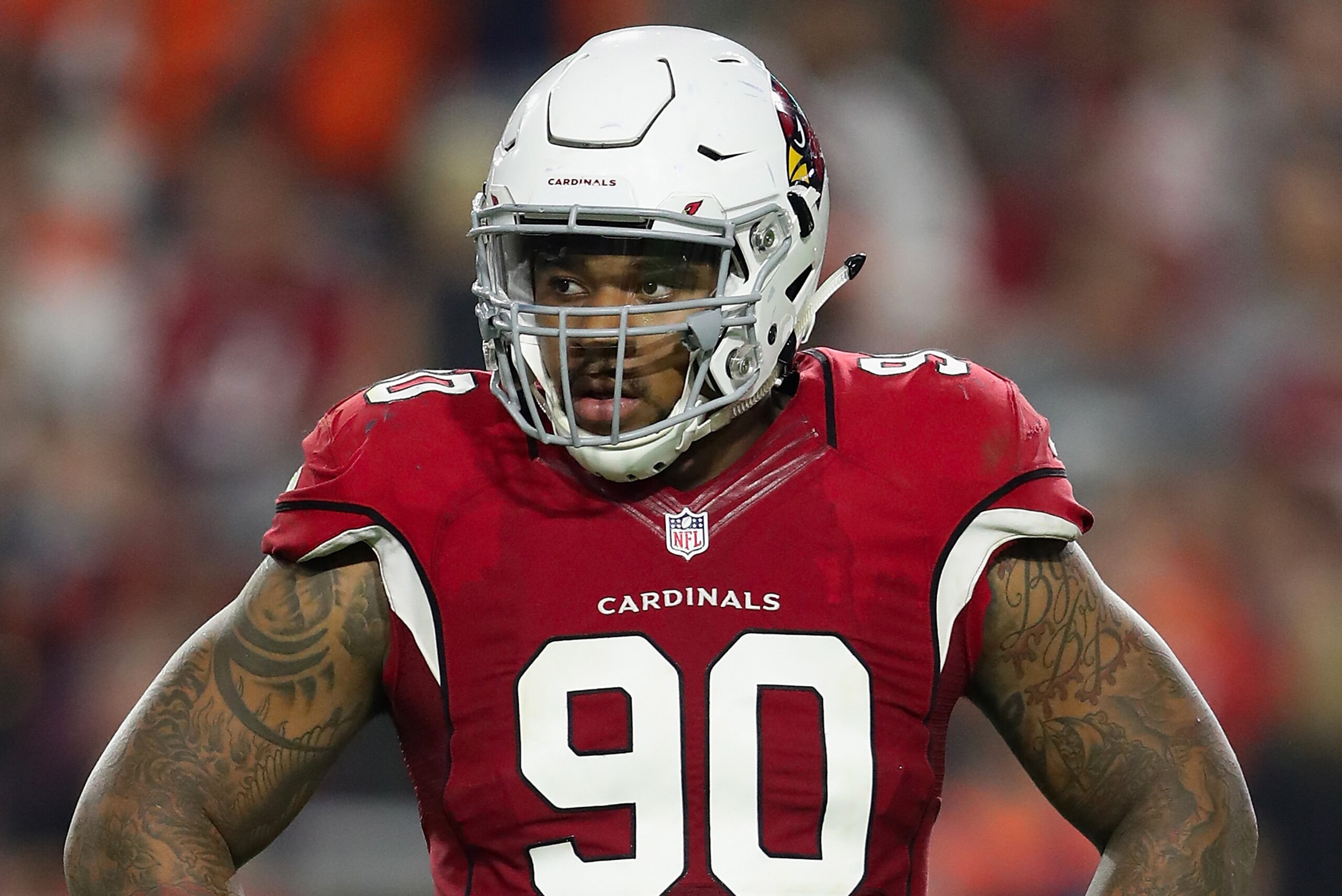 GLENDALE, AZ - SEPTEMBER 01: Defensive tackle Robert Nkemdiche #90 of the Arizona Cardinals during the preseaon NFL game aat the University of Phoenix Stadium on September 1, 2016 in Glendale, Arizona. The Cardinals defee ated the Broncos 38-17. (Photo by Christian Petersen/Getty Images) GLENDALE, AZ - SEPTEMBER 01: Defensive tackle Robert Nkemdiche #90 of the Arizona Cardinals during the preseaon NFL game aat the University of Phoenix Stadium on September 1, 2016 in Glendale, Arizona. The Cardinals defee ated the Broncos 38-17. (Photo by Christian Petersen/Getty Images)