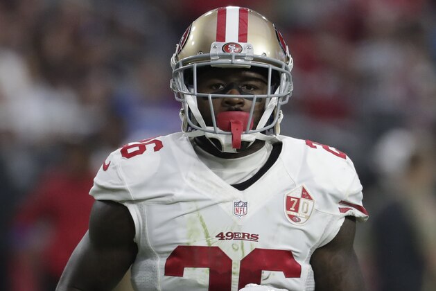 San Francisco 49ers cornerback Tramaine Brock (26) during an NFL football game against the Arizona Cardinals, Sunday, Nov. 13, 2016, in Glendale, Ariz.  (AP Photo/Rick Scuteri)